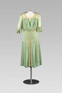 Tea dress. Designer unknown. c. 1930. Image Collection: Drexel Digital Museum. Object Collection: Fox Historic Costume Collection. 69.4.1 a.b. Gift of Mrs William H. Peace II.