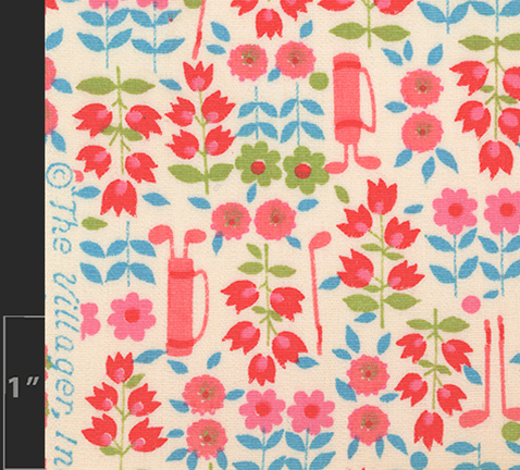 Marielle Bancou Segal conversational printed textile design for The Villager 1960s swatch 1 Drexel Digital Museum