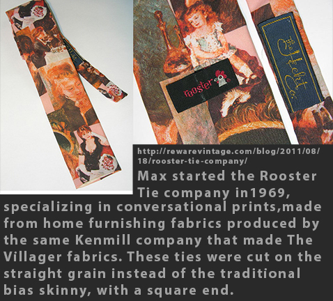 Max Raab Villager Rooster ties 1960s fashion Drexel Digital Museum